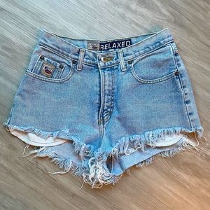 High waisted denim shorts